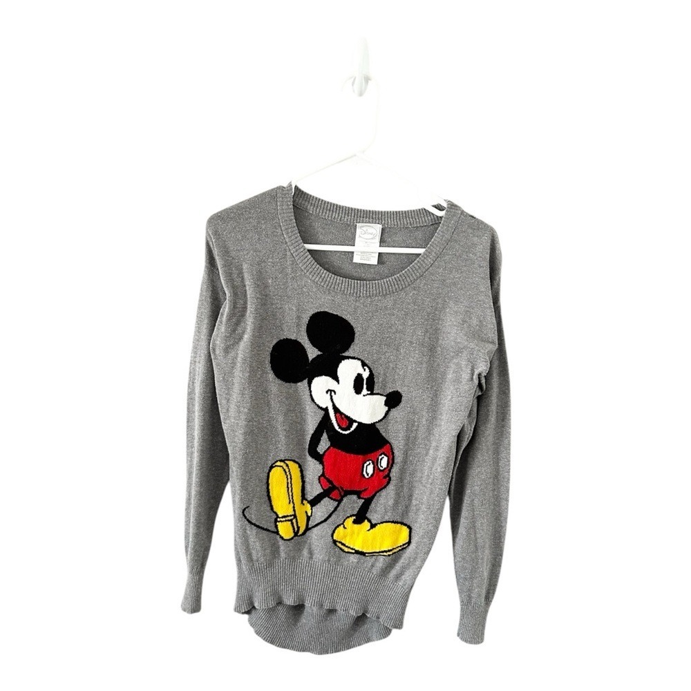 Disney Grey Mickey Mouse Women's Sweater Size Medium